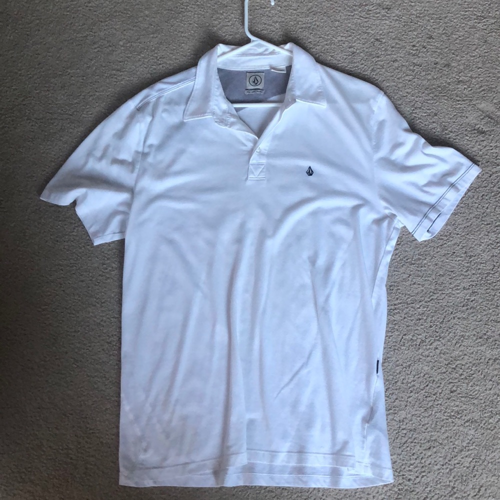 Men’s white volcom polo